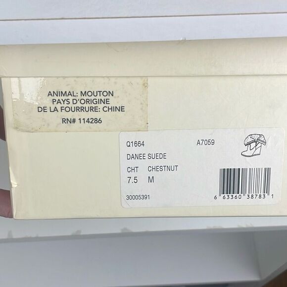 Coach Danee Suede Shearling Shaft Ankle Boots Chestnut Brown 7.5 - Picture 13 of 16